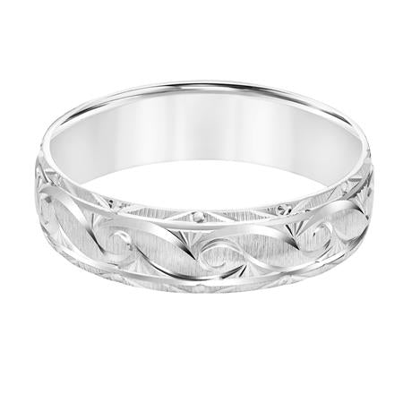 Goldman 14k White Gold Men's Diamond Wedding Band