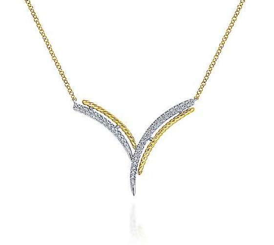 Gabriel V Shaped Diamond Pendant