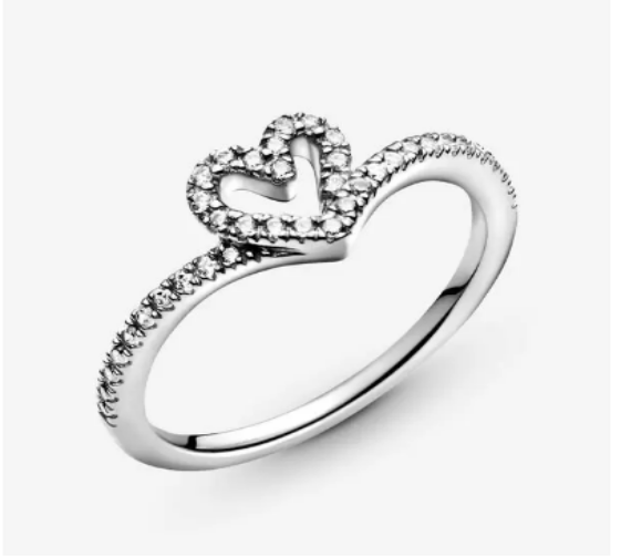 Silver Heart Ring - 925 Silver & 18K White Gold ⋆ DIVINE DULCET